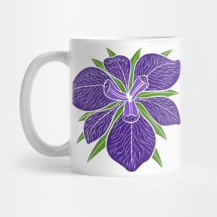 Purple Iris Flower Mug